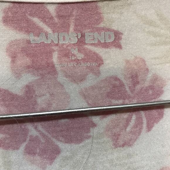 Land End Womens Size Medium Sleeveless Rayon Blend Floral Tank Top Shirt Pink - Picture 6 of 6